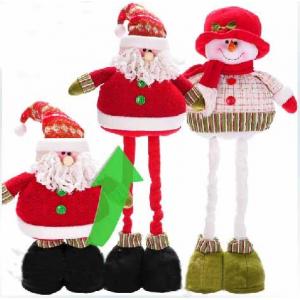 China Personalized 68cm Large Christmas Stuffed Snowman With Streaching Leg supplier