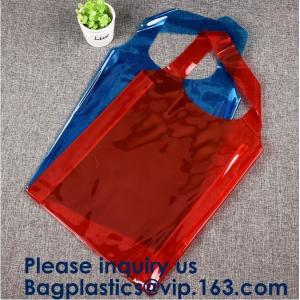 Clear Purple Trendy  Shopping Bag,Folding PVC Tote Bag,Waterproof PVC Shopping Shoulder Bag, BAGEASE, BAGPLASTICS
