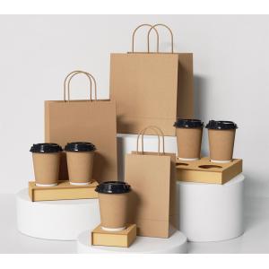 Custom Recyclable Paper Flat Bottom Kraft Paper Shopping Bag for Tea Coffee Packaging