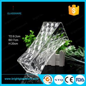 China Clear Square Glass Flower Vase, Crystal Vase Decorations supplier