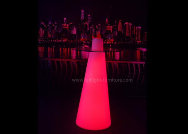 Cone Shaped Glass RGB LED Cocktail Table Light Durable For Fair Product Show