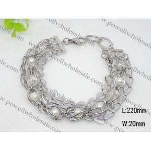 China Stainless Steel Pearlized Charm Cuff Bracelets 1430026 supplier
