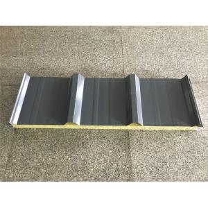 China PPGI Steel Rock Wool Sandwich Panel For Roofing Iron Grey Color supplier