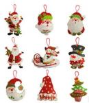 Christmas decorations paper card welcome door window ornaments hung on Santa snowman was hanger