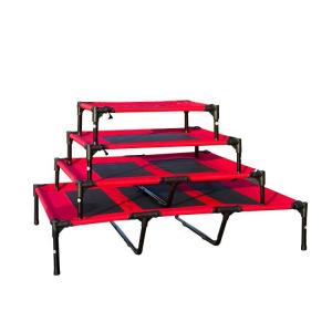Red 1680D Elevated Dog Cot Bed 24in Heavy Duty Raised Dog Bed