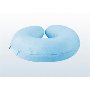 Neck Rest Travel Pillow Relaxation Nap Cushion With Luxury Blue Plush Velour Cover