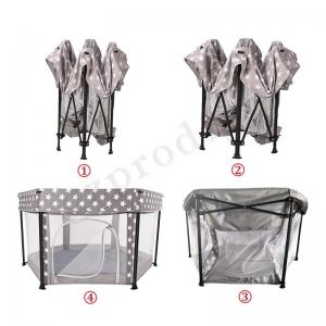 China Multifunctional Portable Metal Fabric Baby Playard Folding Travel Playpen Indoor and Outdoor Use supplier