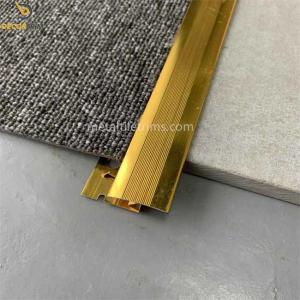 8.5mm Zig Zag Carpet Strip , Anodized Shiny Gold Metal Carpet Trim