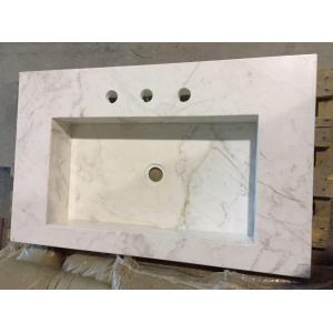 China Pure White Artificial Quartz Stone Bathroom Washing Basin China manufacture Quartz wash basin supplier