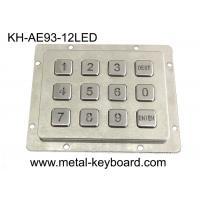 China Water Resistant LED Backlight Stainless Steel Keypad 4X3 12 Keys on sale