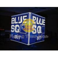 China Blue Inflatable Advertising Lighting Cube Balloon with 1 pcs energy saving bulb for Parade on sale