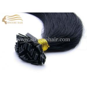 China 22 Double Drawn Pre Bonded Flat Tip Hair Extensions for sale - Black Fusion Flat Shape Hair Extensions for sale supplier
