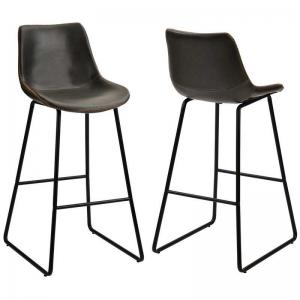 18.8''L x 21.6'' W x 42.5'' H Vintage Leather Bar Stools