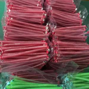 Transparent red spiral coil tethers for car test tools 2.3*9.5*120mm with small loop ends