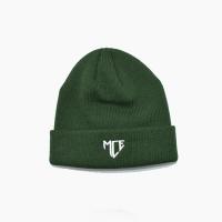 China Custom Acrylic Ribbed Beanie Cap Embroidery Logo Green Winter Ski Hat Plain on sale