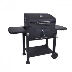 China Black Powder Coated 24 Inch Garden Barbecue Grill Charcoal Trolley Bbq supplier