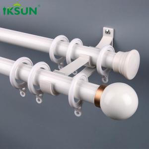 Anodizing Aluminium Curtain Rod , Double Extendable Metal Curtain Pole