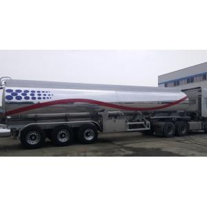 China Aluminum 42000L Oil Tank Trailer , Diesel Fuel Tank Trailer With Two Compartments supplier