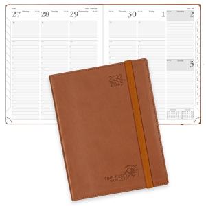 China Softcover Weekly Academic Planner 2023 2023 Brown Vegan Leather wholesale