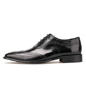 Men Brogue Leather Formal Shoes , Pointed Toe Men Dress Shoes for Wedding