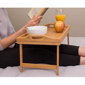 Fashionable Foldable Bamboo Bed Tray Wooden Breakfast Tray With Legs
