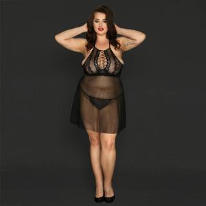 Spandex Fiber Plus Babydoll Lingerie Knitted Sexy Underwear For Large Women