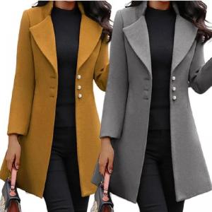 China MID Length Woolen Coats For Women Korean Version Wool Lapel Thin Winter Coat supplier
