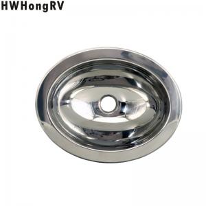 China HWhongRV Campervan Public Mobile Toilet Stainless Steel oval Hand Wash campervan Basin Kitchen Sink supplier