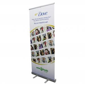 China Aluminum Retractable Banner Stands With Canvas Bag Easy Packing Carrying supplier