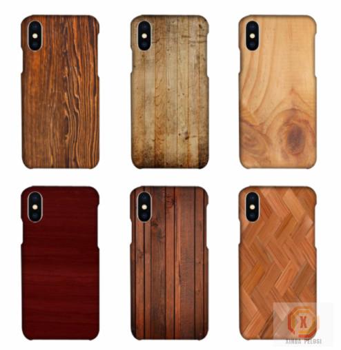 Customized Wood Printed Cell Phone Covers For IPhone X , 3D Sublimation Blank