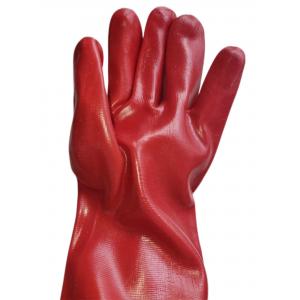 Hands Protecting Honey Beekeeping Gloves With White Canvas And Red Rubber