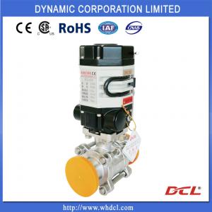 China Thread 3 Piece SS304 DN32 Electric Actuated Ball Valve supplier