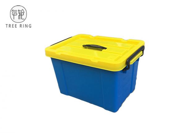 Rectangular Nesting Virgin PP Plastic Storage Box 50L With Locaked Lid 40*29*24