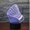 Badminton Shape 7 Colors Change 3D LED Night Light with Remote Control Ideal For