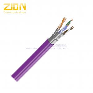 China F / FTP CAT 6A BC PVC CMR CAT6A Cable Computer Network Cable In Gray Jacket supplier