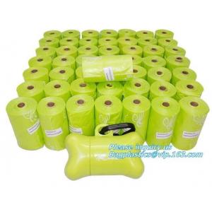 Disposable PE gloves Dog poop picker bags plastic cleaning gloves, bags on roll with dispenser and leash clip