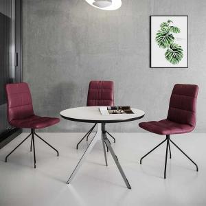 China W600mm Round Conference Table Small Wooden Meeting Desk With Y Shape Leg supplier