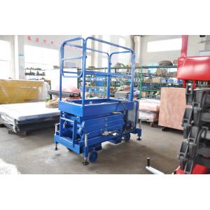 Explosion Proof 3m Manual Push Mobile Scissor Lift In Blue Color Easy Operation