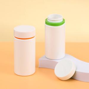 White Vitamin Pill Bottle Funnel Design Pet Plastic Packaging