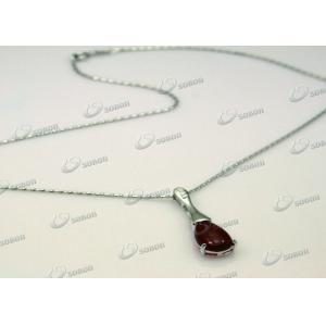 China 925 sterling silver wholesale necklace with agate pendant supplier
