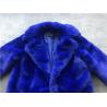 China Fashion Cobalt Ladies Faux Fur Coats Reverse Collar Medium Length TW78517 wholesale