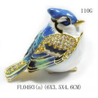 China Robin bird Metal Trinket boxes Bird For Wedding Gift Bird Trinkt box on sale