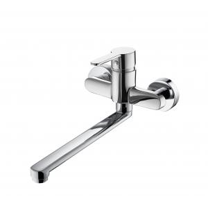 China 291mm Length Wall Mount Kitchen Sink Faucet Zinc Lever Kitchen Swivel Tap supplier