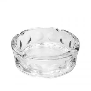 China Round Shape Glass Cigarette Ashtray 144mm/5.6 Inch Diameter Fined Glass Material supplier