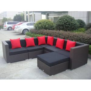 Outdoor Rattan Sofa Set With Middle Sofa , Corner Sofa And Ottoman