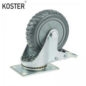 Flat Free Plate Ball Furniture Caster with Brake Installation Height 103mm/128mm/155mm