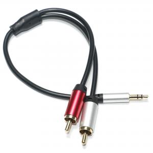 Digital Audio Cable 3.5MM 2/1 Black PVC White Red Plated Aluminum Alloy Golden Connector For Car Audio