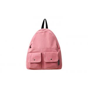 Promotional Custom Cheap Khaki Cute Vintage Outdoor Computer Canvas Sports Backpacks Wholesale With Button Pockets