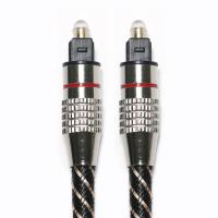 China Red&Toslink Digital Audio Cable Nylon Braided Textured Rope OD4.0 Metal Plated Connector 1.2M 1.5M 2M 3M on sale