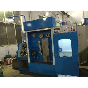 China Blue Fine Wire Drawing Machine Magnetic Brake With Annealer And Double Spoolers supplier